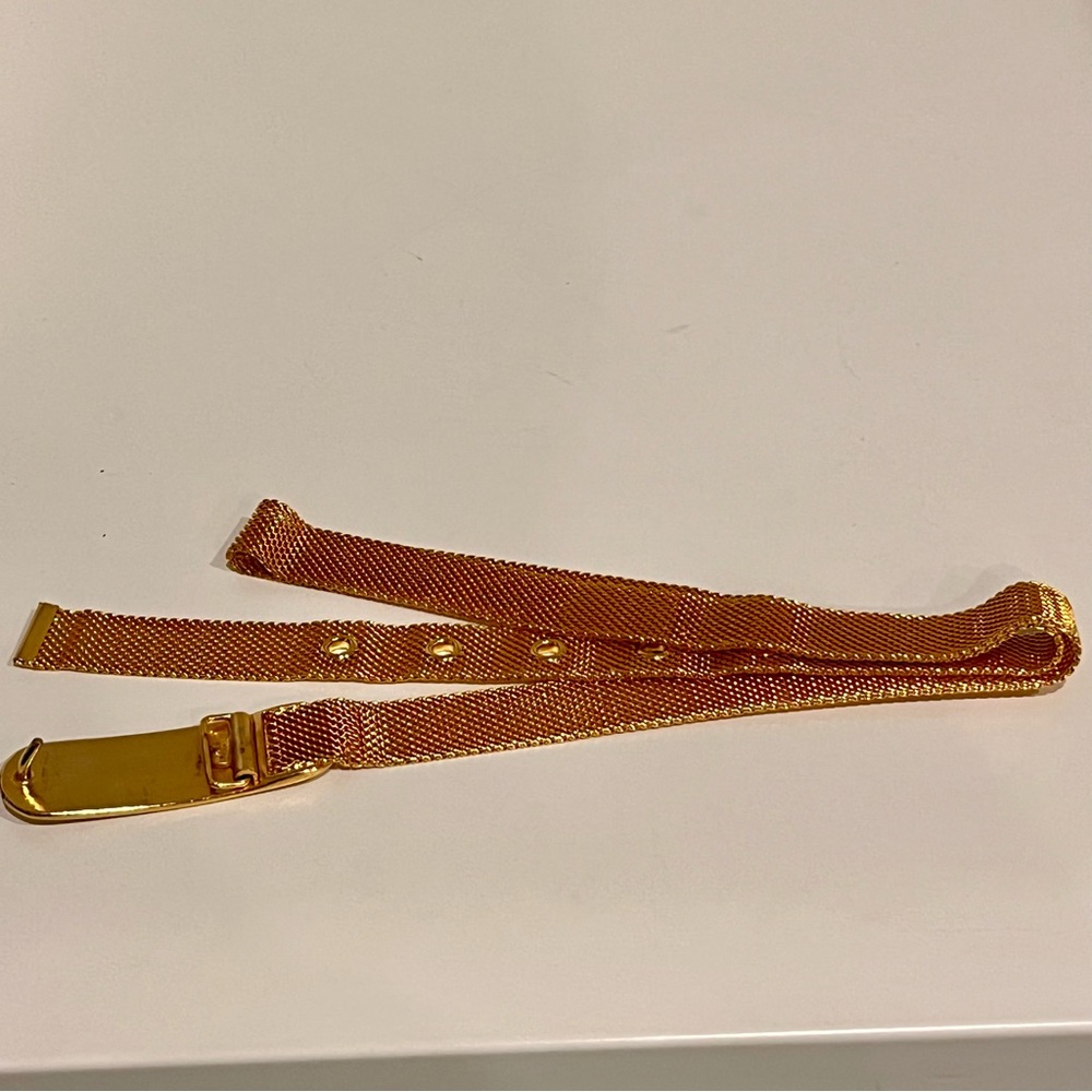 Vintage GUESS Gold-Tone Mesh Metal Belt Y2K Designer Chain Quiet Luxury Retro - Picture 6 of 13